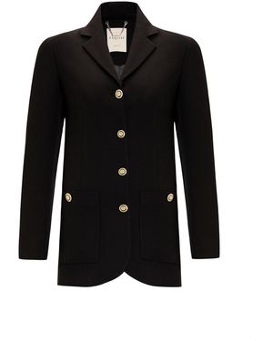 Exquise Structured Button Blazer Jacket - Black