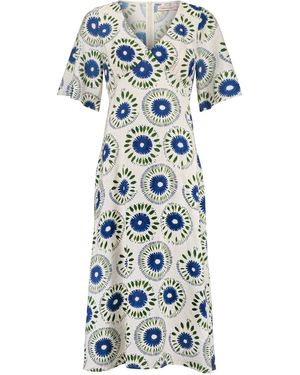 Traffic People When I Close My Eyes And Print Blythe Midi Dress - Blue