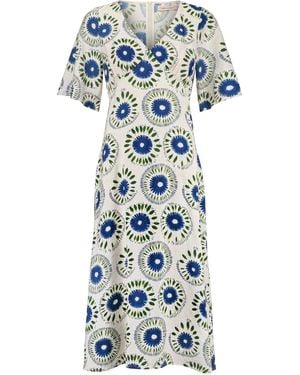 Traffic People When I Close My Eyes And Print Blythe Midi Dress - Blue