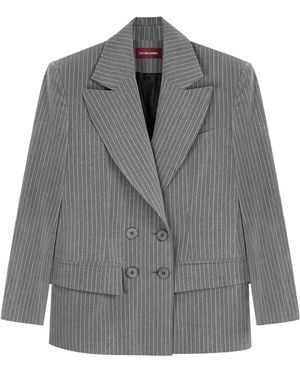 Mandragora Double Breasted Striped Blazer Gante - Gray