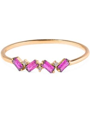 Belinda Jewelz Ruby Full Baguette Birthstone Ring - Pink