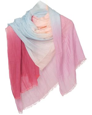 Tiger and the Monkey Ombre Raspberry Silk Cotton Pareo Wrap Scarf - Red