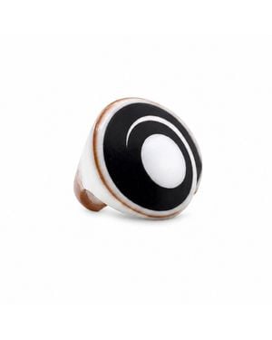 Bellus Domina Spiral Seashell Ring - Black