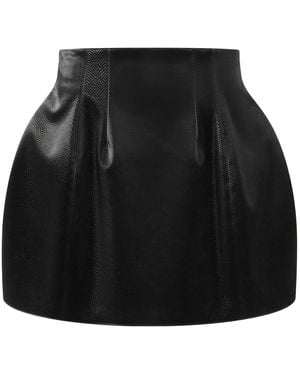 Zetaye Kadence Faux Leather Mini Skirt - Black