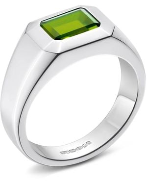 Rahul Patel Collection Linea Signet Ring With Peridot - Metallic