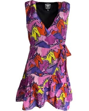 Any Old Iron Runaway Wrap Dress - Purple