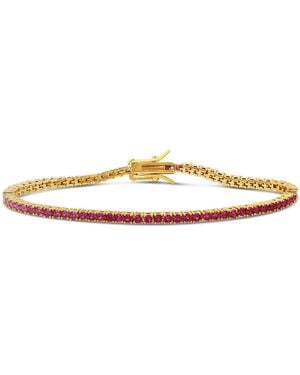 SHYMI Classic Two Mm Ruby Tennis Bracelet - Metallic