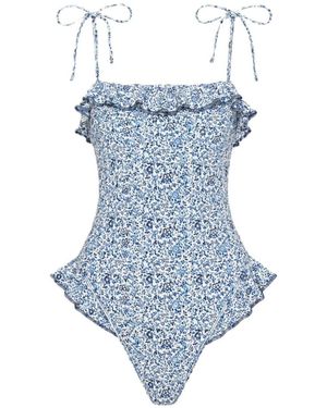 Montce Petite Fleur Jacelyn Ruffle One-Piece - Blue