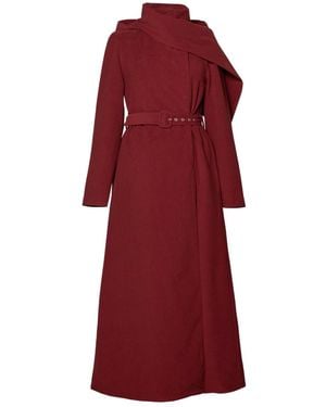 RainSisters Winter Coat With Hood & Scarf: Winter - Red