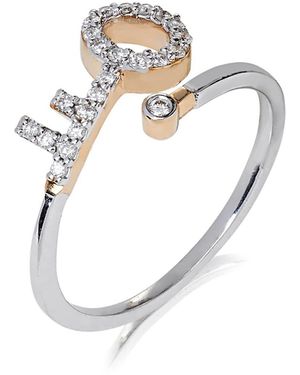 Kaizarin Limited Edition Open Diamond Key Ring In Silver & Gold - Metallic