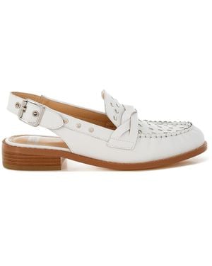 Rag & Co Remykin Braided Penny Strap Loafers - White