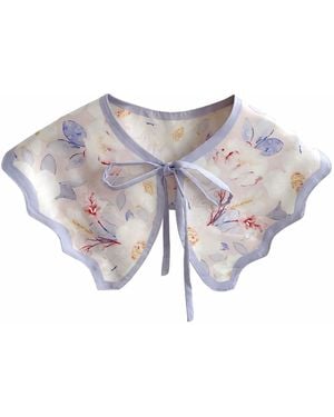 My Little Nature Floral Detachable Collar With Tie Front – Lightweight Elegant Statement Collar - Purple