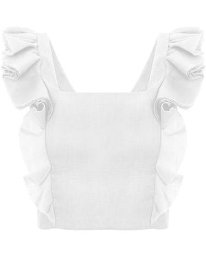 Underflirty Flirty Linen Top - White