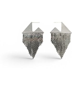 Miss Cecilia Vega Fringe Earrings - Grey