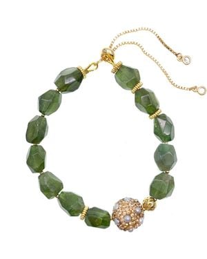Farra Natural Diopside Adjustable Bracelet - Green