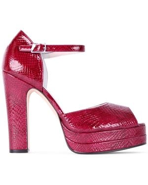 Terry De Havilland Lena Platform Block Heel - Red