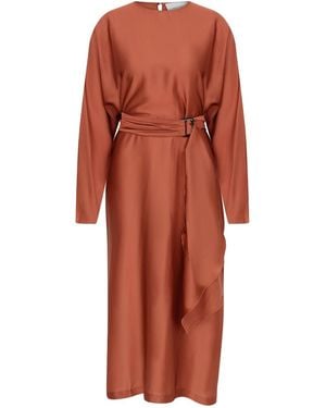 NAZLI CEREN Etienne Satin Dress - Red