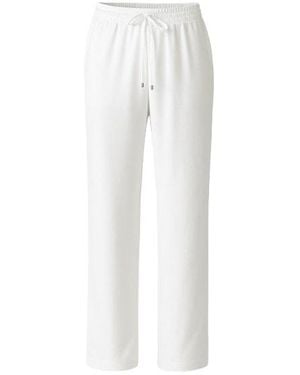 Conquista Neutrals Long Wide Leg Trousers - White