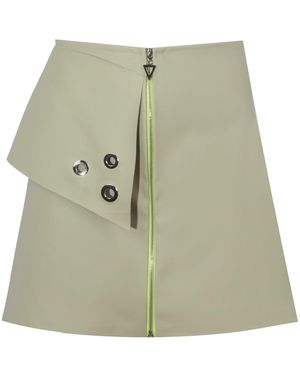 Mirimalist Leather Mini Skirt - Green