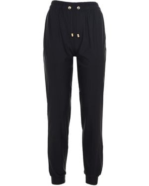 ANTONINIAS Elegant Sweat Pants With Golden Details - Blue