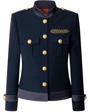 The Extreme Collection Military Jacket With Embroidery - Blue