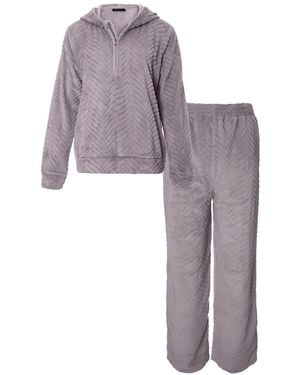 Pretty You London Cosy Chevron Co-Ord Lounge Suit - Purple