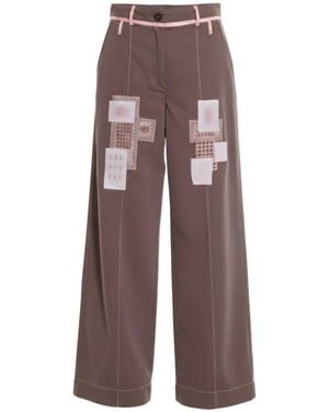 Up-fuse Wide Leg Trousers - Brown