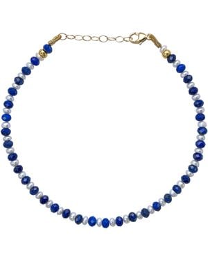 Bombyx House Lapis Lazuli Pearl Alternating Bracelet - Blue