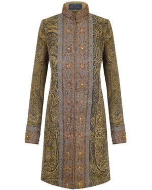 Beatrice von Tresckow Rosette Wool Paisley Shawl Jacket - Brown