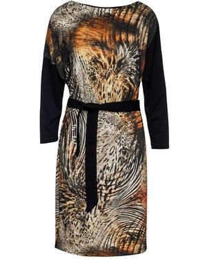 Conquista Animal Print Dress - Black