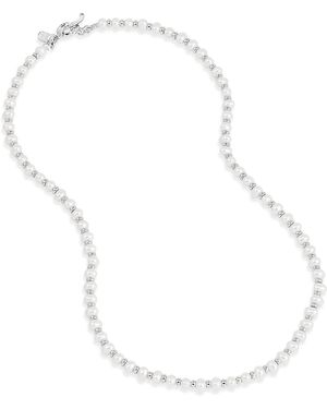 Dower & Hall Luna Pearl Halo Necklace - Metallic