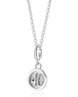 Lily Charmed Sterling Fortieth Birthday Charm Necklace - Metallic