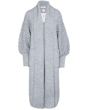 The Extreme Collection Alpaca And Merino Wool Oversized Chunky Knit Long Cardigan Nadine - Grey