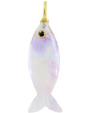 KAMARIA Amethyst Gemstone Pendant With Topaz - White