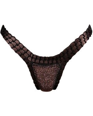 Luxsea Swimwear Maui Lurex Crochet Bikini Bottom - Black