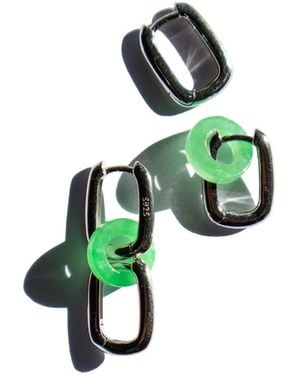 seree Della Convertible Link Jade Earrings - Green