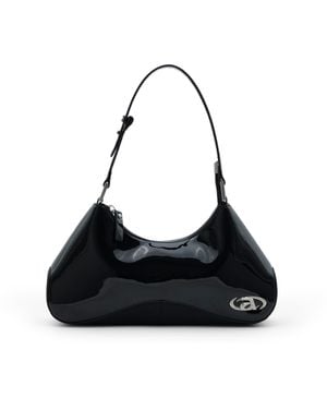 A by Anyah Ada Liquid Onyx Shoulder Bag - Black