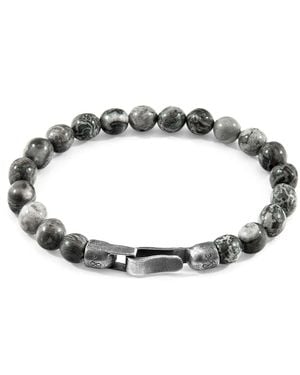 Anchor and Crew Jasper Nachi & Stone Beaded Bracelet - Grey
