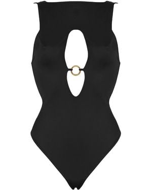 ANTONINIAS Venetia One-piece Swimsuit With Cut-out Detailing In - Black