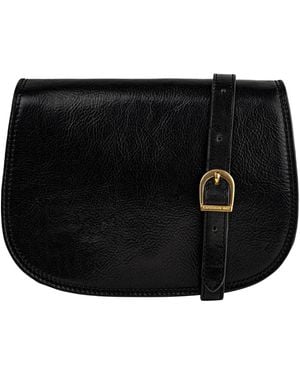 Time Resistance Leather Saddle Bag For - Black