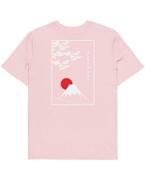 Anchor and Crew Cotton Mount Fuji Landmark Organic Cotton T-Shirt - Pink