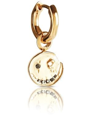 Kasun Smile Hoop Earrings – April – Diamond – Plated - Metallic