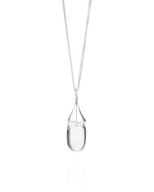 MOUNIR LONDON Neutrals Rock Crystal Capsule Pendant - Metallic