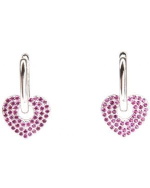 Addicted Danae Stud Earrings With Heart - Pink