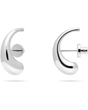 Meulien Abstract Curved Waterdrop Earrings - Metallic