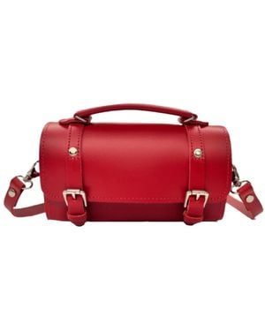 Zatchels Handmade Leather Bowler Bag - Red