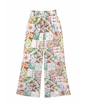 Introvertie VIENNA Johnny Silk Stretch Palazzo Pants - Blue