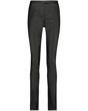 Monique Singh Faux Leather Fitted Trousers - Black