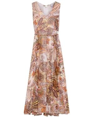 Niza Long Paisley Dress Capri - Brown