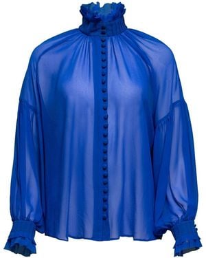Helene Galwas Babett Silk Blouse - Blue